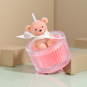 Vela de cristal perfumada de oso de peluche de gama alta con oso en traje de regalo hecho a mano decoración del hogar vela perfumada - Product Image 4