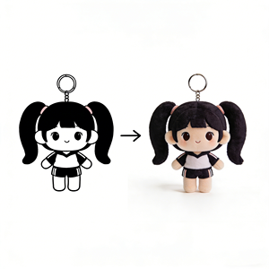 Portachiavi Bambola Peluche Personalizzata a Coda <span class=keywords><strong>di</strong></span> Maiale, Design Cartone Animato Trasformabile, Accessorio Giocattolo Imbottito <span class=keywords><strong>di</strong></span> Alta Qualità, Direttamente dalla Fabbrica - Product Image 1