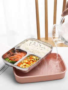 Boîte à lunch durable en acier inoxydable avec compartiments étanches, conteneur alimentaire, boîte à lunch en plastique avec couverts - Product Image 4