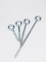 Vis à œil en acier inoxydable/acier au carbone, plaqué zinc blanc, M6 à M12, pour fixation de cordons de rideaux et stores (emballage de détail)