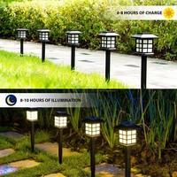 Lot de 12 lampes solaires pour allée, éclairage extérieur étanche à LED pour jardin, cour, chemin, aménagement paysager