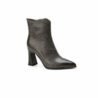 Vente en gros OEM ODM Bottines à talons hauts à bout pointu pour femmes, style minimaliste, avec fermeture éclair à la cheville, collections de marques fournisseurs, approvisionnement en vrac