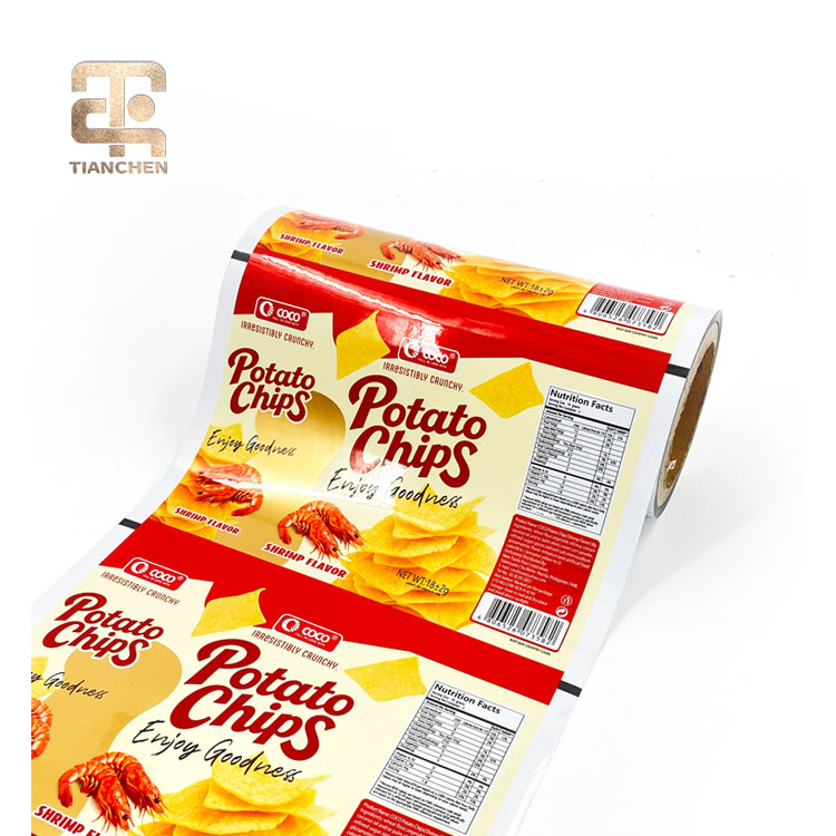 Soft Moisture Proof Food-grade Laminated Plastic Film Rollers For Potato Chips With Customized Printing