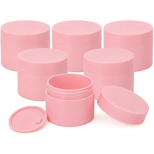 Pot cosmétique rond en plastique PET de 200g, rechargeable, avec couvercle à vis, pour crème solaire, emballage DIY pour soins de la peau, vente en gros usine - Product Image 1