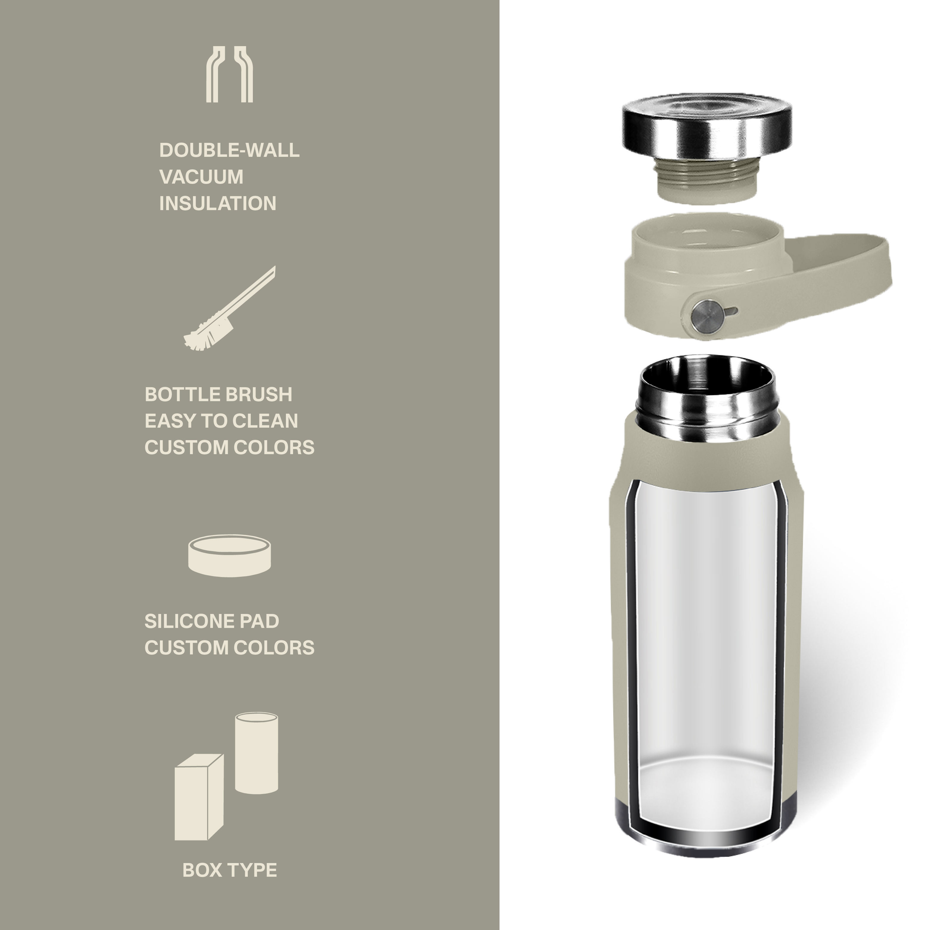 Custom Powder Coating Kids Sport Water Bottle Double Wall Stainless Steel  Insulated Bottle Water Thermos Flask Water Bottles