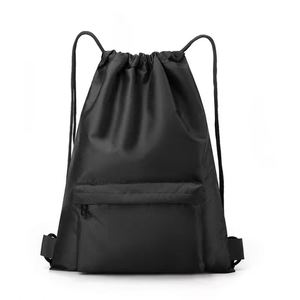 Large Capacity Customized <b>Waterproof</b> <b>Drawstring</b> Backpack <b>Bag</b> Gym Sports Basketball <b>Drawstring</b> Backpack with Zipper and Pocket - Product Image 1