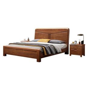 Lit en bois de noyer 1,8 m double avec rangement, meuble de chambre à coucher, cadre de lit en bois massif - Product Image 3