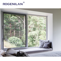 Rogenilan Custom Slide Vitre Home Windows Janelas Sunroom Ventana de vidrio deslizante de aluminio con Moustiquaire