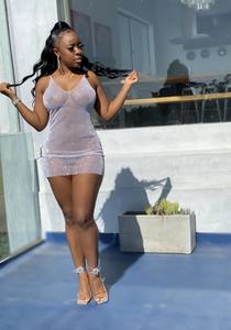 Vestido de verano ajustado sin mangas con cuello de pico, ajustado - Product Image 6