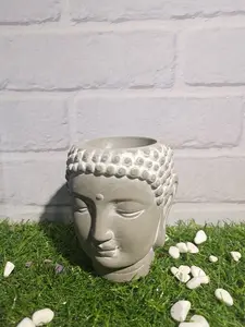 Modern Buddha Head Candle Holder Luxury Concrete Buddha Candle Vessel Empty Cement Candle Jars