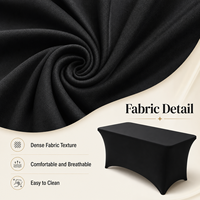 Housse de table extensible élégante et professionnelle, polyvalente pour la restauration en plein air, les pique-niques, les fêtes de jardin, imperméable, durable, en polyester