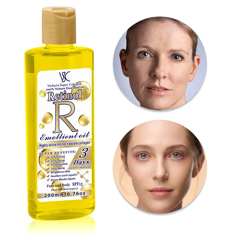 Retinol escualano cara Aceite hidratante reafirmante suavizante brillo aumento de arrugas resistente