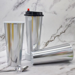 24oz 700ml đơn tường tiêm cốc nhựa dễ thương bánh Thùng thiết kế màu hồng bắn tàu sân bay Coffe con dấu cho đám cưới sản xuất - Product Image 1