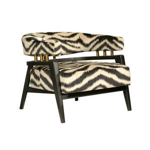 Sofá individual de terciopelo de leopardo de diseñador moderno de lujo, sillón Art Deco de ocio de madera para sala de estar, sillón de salón con acento para vestíbulo - Product Image 1