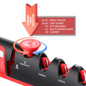 Phụ Kiện Nhà Bếp 4 trong 1-Dao Thiết kế tiện dụng và mài cắt kéo với nút góc có thể điều chỉnh và đế chống trượt - Product Image 1