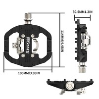 Pédales de vélo de montagne BUCKLOS à double fonction, pédales de vélo de montagne tout-terrain avec clips, pédales de vélo sans clip 2 en 1