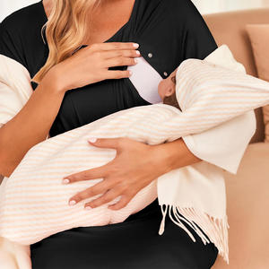 Donne di lusso travaglio e consegna camice per ospedale manica corta maternità camicia <span class=keywords><strong>da</strong></span> <span class=keywords><strong>notte</strong></span> <span class=keywords><strong>con</strong></span> bottone - Product Image 6