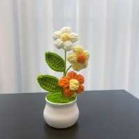 DREA Nouvelle Tendance Décoration Maison Mariage Fleurs Tricotées à la Main Mignon Cadeau en Gros Pot de Fleurs au Crochet Personnalisé