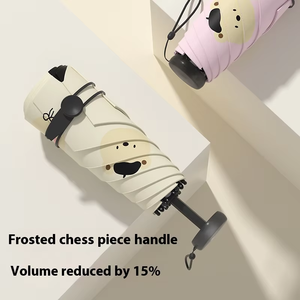 <span class=keywords><strong>Sunday</strong></span> Wholesale Petit parapluie de soleil et de pluie pliant portable Mini Sunny avec revêtement noir pour le voyage - Product Image 2