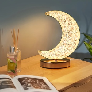 Mesa táctil <span class=keywords><strong>LED</strong></span> recargable <span class=keywords><strong>USB</strong></span> moderna, mesita de noche en forma de Luna que cambia de 3 colores, Bombilla E26 Simple para una bonita atmósfera de dormitorio - Product Image 1