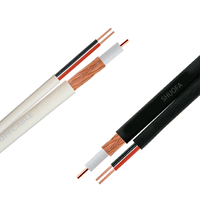 Kabel Komunikasi CCTV RG59 dengan Kabel Daya RG6 Tembaga 75ohm, Kabel Siamese Tipis untuk Monitor Video, Kabel Terintegrasi