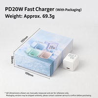 Chargeur mural rapide 20W GaN USB C PD3.0, adaptateur d'alimentation portable de voyage, vente en gros, OEM ODM pris en charge