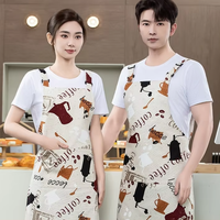 Tablier de barman personnalisé en toile imperméable gaufrée pour restaurant, salon de thé, restaurant de fondue, barbecue, uniforme de service pour femmes