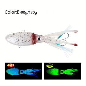 Señuelos <span class=keywords><strong>de</strong></span> pesca UV Glow 90g-250g <span class=keywords><strong>pulpo</strong></span> suave Calamar Wobbler cebo mar Vibra señuelo para lago pesca calamar Jigs - Product Image 6