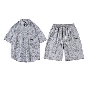 Conjunto de Camisa Casual Holgada y Transpirable de Verano con Estampado de Manga Corta Estilo Harajuku <span class=keywords><strong>Japon</strong></span>és de Moda <span class=keywords><strong>2022</strong></span> - Product Image 2