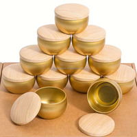 Boîtes en métal bleues sans soudure pour bougies, vides, 2,2 oz et 4 oz, pots de voyage colorés avec couvercles à enfiler