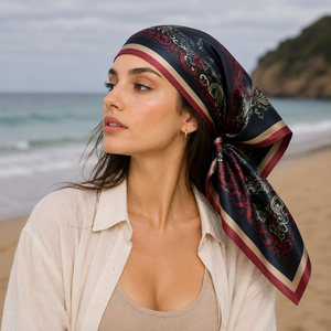 Women Digital Print Silk <b>Square</b> <b>Scarf</b> All Seasons Adult European American Fashion Reversible Breathable Pattern Daily Wear - Product Image 2