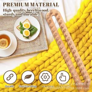 Wooden Yarn Knitting <b>Loom</b> Portable Pocket Sized For DIY Scarves Towels Home Sewing <b>Weaving</b> Tool - Product Image 1
