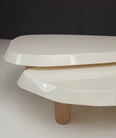 Table basse de salon de style crème blanche italienne, combinaison irrégulière, table à café