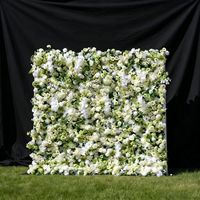 Toile de fond personnalisée en tissu de soie pour photomaton, mur de fleurs artificielles réalistes en roses vertes pour scène de mariage