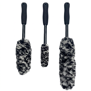 Hot Selling Black White PP <b>Plastic</b> <b>Wheel</b> Brush Kit Tire Long Reach Bendable Car Wash Brushes Cleaning Detail Brush Model - Product Image 1