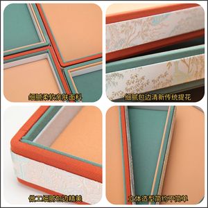 Plateau à bijoux en tissu jacquard vert corail, présentoir de rangement pour bijoux, une seule pièce - Product Image 5