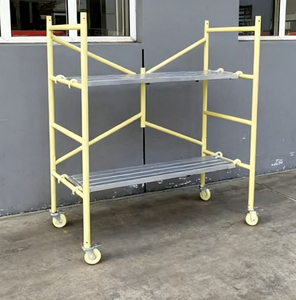 Mini échafaudage mobile pliable en acier, design industriel moderne, revêtement en poudre, utilisation en extérieur - Product Image 4