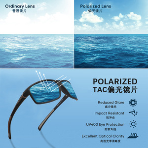 Gafas de Sol Deportivas P9601 Polarizadas UV400 Rectangulares con Montura Completa para Pesca, Conducción, Senderismo, Maratón, Adultos Unisex - Product Image 3