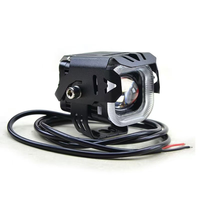 Phare LED en promotion pour véhicules électriques, projecteur moto avec lentille, ligne de coupure, faisceau haut/bas, phare auxiliaire Angel Eye