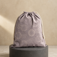 Pochette rustique en toile à cordon pour encens, motif dessin animé, réutilisable, pour bâtonnets d'encens, bouquets de sauge et produits aromatiques