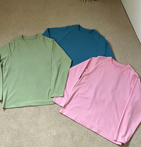 T-shirt en coton 100% de haute qualité, à manches longues, tricoté, surdimensionné, col rond, uni, décontracté, unisexe, logo personnalisé - Product Image 1