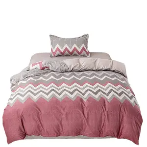 High quality bedding set linen geometric printed sheet set design