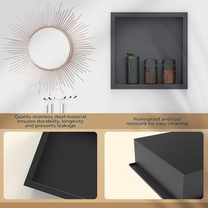 Étagère murale de <span class=keywords><strong>douche</strong></span> encastrée en acier inoxydable 304 soudée Étagère de rangement de salle de bain étanche à la rouille scellée Niches murales pour <span class=keywords><strong>douche</strong></span> - Product Image 2