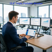 Moniteur portable professionnel 15,6 pouces double/triple/quadruple 1080P FHD avec interface USB-C, nouveau, infrarouge, écran LCD IPS en aluminium TFT