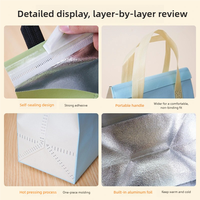 Sac isotherme réutilisable en aluminium non tissé de qualité alimentaire avec logo personnalisé en sérigraphie pour emporter les repas