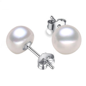 Pendientes de diseñador de perlas de agua dulce de 6-12mm, marcas populares, pendientes de perlas de plata 925, pendientes naturales auténticos, blanco, rosa, púrpura - Product Image 5