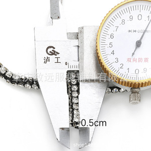 Cadena de Cuerda Cosida a Mano con 3 Filas de Diamantes de Imitación de 3mm, Blanca y Negra, Accesorio DIY para Ropa y Calzado - Product Image 2