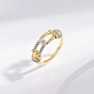 wholesale plata 925 <b>sterling</b> <b>silver</b> hip hop yellow gold plated <b>ring</b> Everyday Wear Unisex woman fashion <b>adjustable</b> zirconia <b>rings</b> - Product Image 1