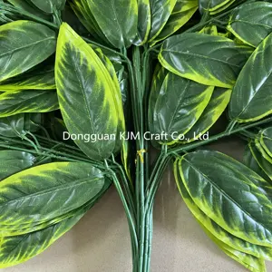 Factory Wholesale Faux Mango Leaf Artificial Silk Green Mango Leaves Branch Artificial Plant Mango Tree Leaf