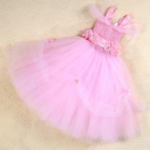 2025 nuovo Design <span class=keywords><strong>vestiti</strong></span> per bambini <span class=keywords><strong>Tulle</strong></span> fiore rosa chiaro principessa partito Tutu abito da bambina estate abito da ballo per bambini abito lungo per ragazze - Product Image 1